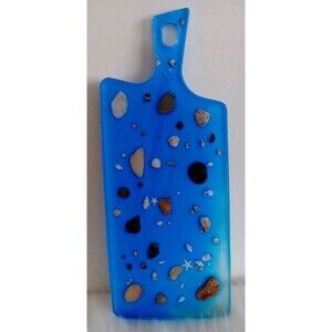 Handmade Resin Decorative Seashells Cheese Cutter Cutting Board Unique Blue New